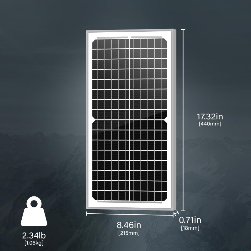 Newpowa 10W(Watts) 12V(Volts) Monocrystalline 10BB Solar Panel High-Efficiency PV Module Power for Boat RV Gate Opener Fences - Image 2